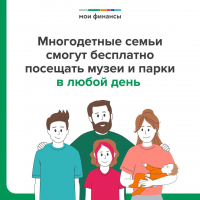 Теперь многодетные семьи могут бесплатно посещать музеи, парки и выставки без ограничений по дням